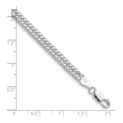 Sterling Silver 4.8mm Diamond-Cut Double Curb Chain Bracelet – view 2