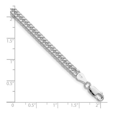 Sterling Silver 4.8mm Diamond-Cut Double Curb Chain Bracelet – view 2
