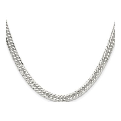 Sterling Silver 5.7mm Diamond-Cut Double Curb Chain – view 2