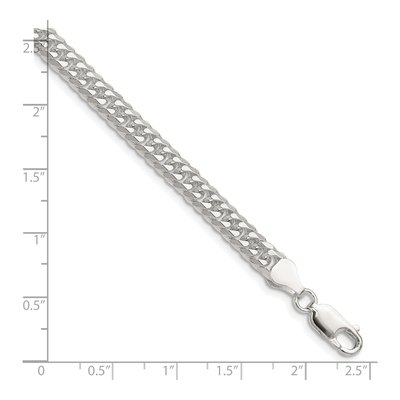 Sterling Silver 5.7mm Diamond-Cut Double Curb Chain Bracelet – view 2