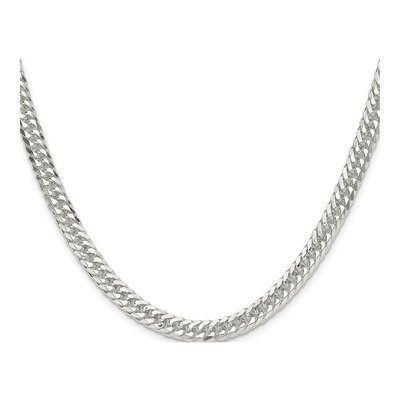 Sterling Silver 5.7mm Diamond-Cut Double Curb Chain – view 2