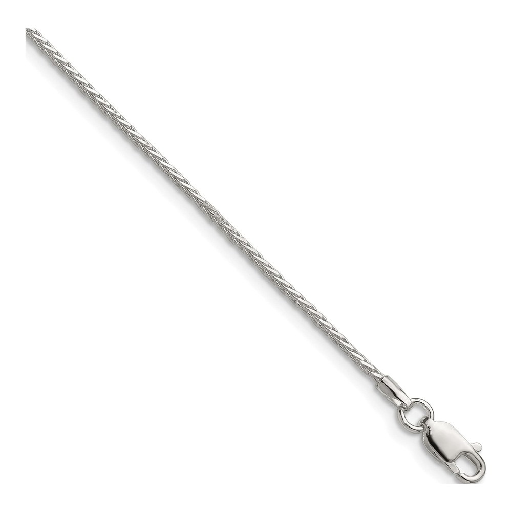 30 Inch Sterling Silver 1.45mm 8 Sided Diamond-Cut Double Spiga Chain Necklace with Lobster Clasp