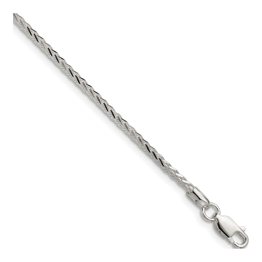 18 Inch Sterling Silver 2.0mm 8 Sided Diamond-Cut Double Spiga Chain Necklace with Lobster Clasp