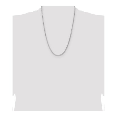 Sterling Silver 2.5mm Diamond-Cut Double Wheat Chain – view 4