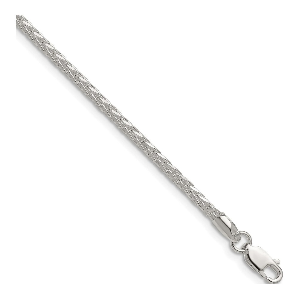 30 Inch Sterling Silver 2.5mm 8 Sided Diamond-Cut Double Spiga Chain Necklace with Lobster Clasp