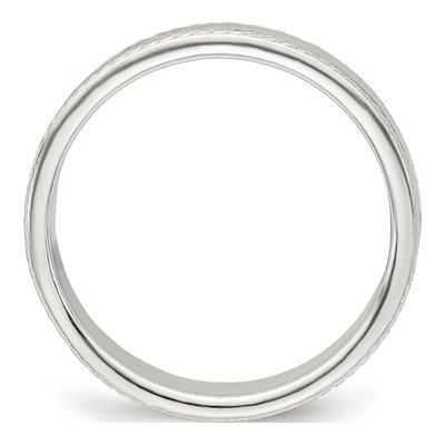 Sterling Silver 4mm Flat Rope Edge Wedding Band – view 3