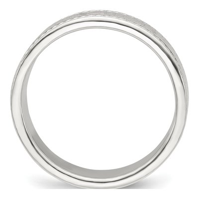 Sterling Silver 5mm Flat Rope Edge Wedding Band – view 3