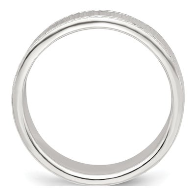 Sterling Silver 6mm Flat Rope Edge Wedding Band – view 3