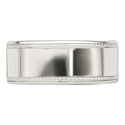 Sterling Silver 9.5mm Flat Wedding Band – view 4