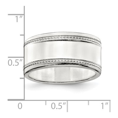 Sterling Silver 9.5mm Flat Wedding Band – view 5