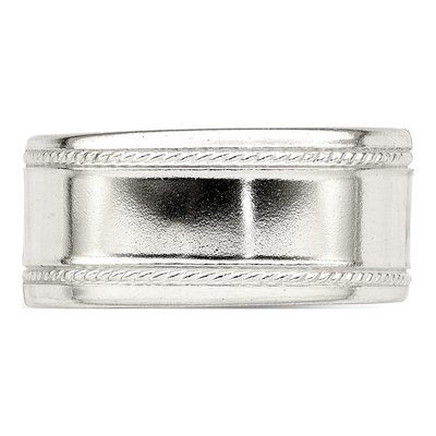 Sterling Silver 9.5mm Flat Wedding Band – view 6
