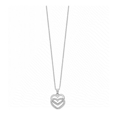 Sterling Silver Diamond Mystique Heart Pendant Necklace – view 2