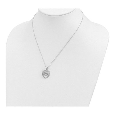 Sterling Silver Diamond Mystique Heart Pendant Necklace – view 4