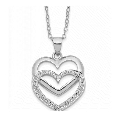 Sterling Silver Diamond Mystique Heart Pendant Necklace