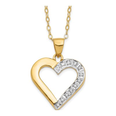 Sterling Silver Diamond Mystique Heart Pendant Necklace