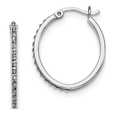 Sterling Silver Diamond Hoop Earrings Set of 3 – view 4