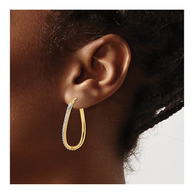 Sterling Silver 35mm Twist Hoop Earrings – view 4