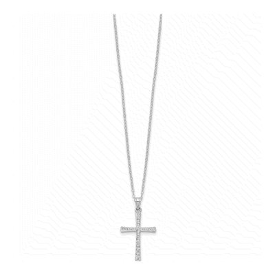 Sterling Silver Diamond Cross Pendant Necklace – view 3
