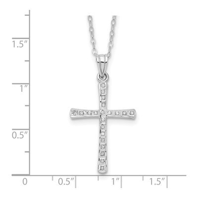 Sterling Silver Diamond Cross Pendant Necklace – view 4