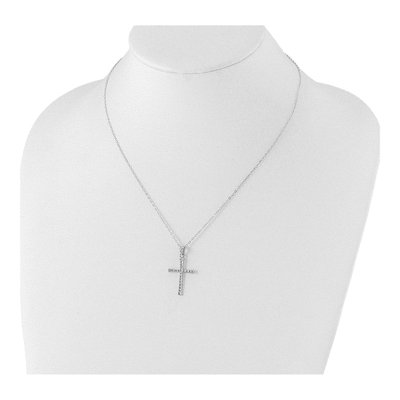 Sterling Silver Diamond Cross Pendant Necklace – view 5