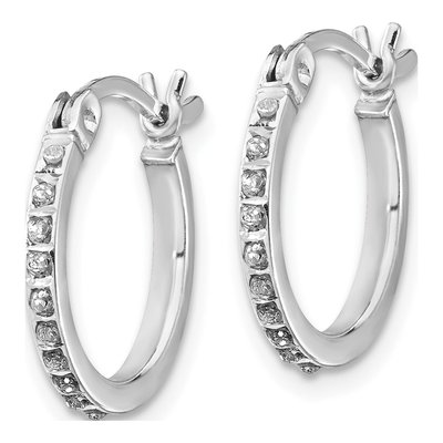 Sterling Silver Diamond Mystique Hoop Earrings & Bangle Set – view 2