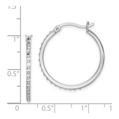 Sterling Silver 25mm Diamond Mystique Hoop Earrings – view 5