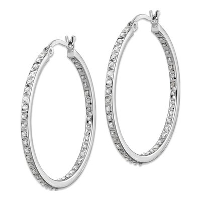 Sterling Silver 36mm Hoop Earrings – view 3