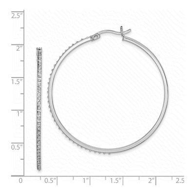 Sterling Silver 47mm Diamond Mystique Hoop Earrings – view 5