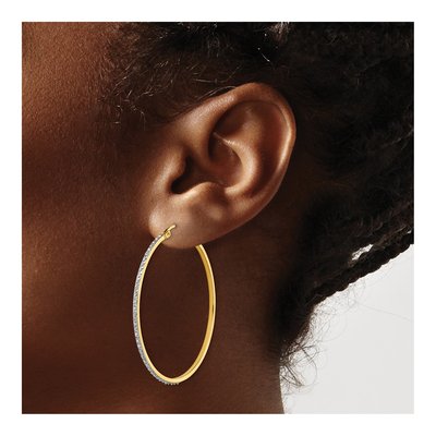 Gold-Plated Sterling Silver 47mm Hoop Earrings – view 4