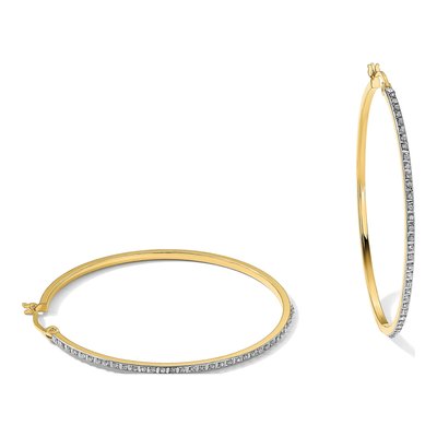 Gold-Plated Sterling Silver 47mm Hoop Earrings – view 7