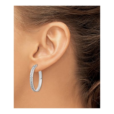 Sterling Silver 30mm Hoop Earrings – view 4
