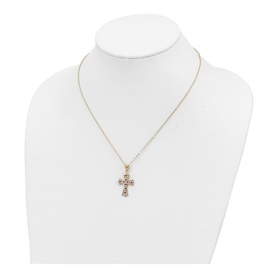 Gold-Plated Sterling Silver Ruby Cross Pendant Necklace – view 5