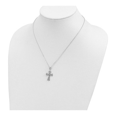 Sterling Silver Sapphire Cross Necklace – view 5