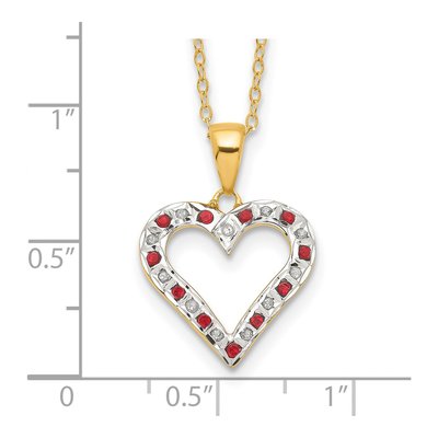 Gold-Plated Sterling Silver Ruby Heart Pendant Necklace – view 4
