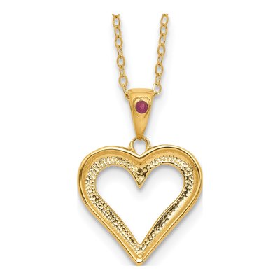Gold-Plated Sterling Silver Ruby Heart Pendant Necklace – view 6