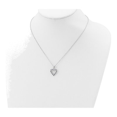 Sterling Silver Sapphire Heart Pendant Necklace – view 5