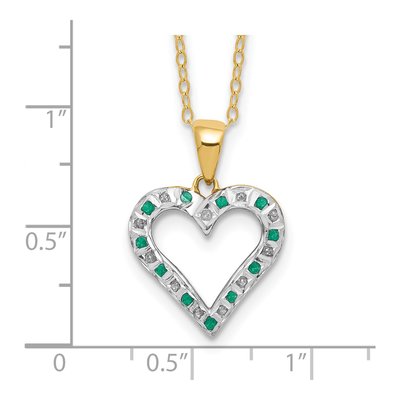 Gold-Plated Sterling Silver Emerald Heart Pendant Necklace – view 4