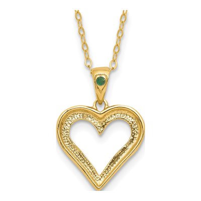 Gold-Plated Sterling Silver Emerald Heart Pendant Necklace – view 6