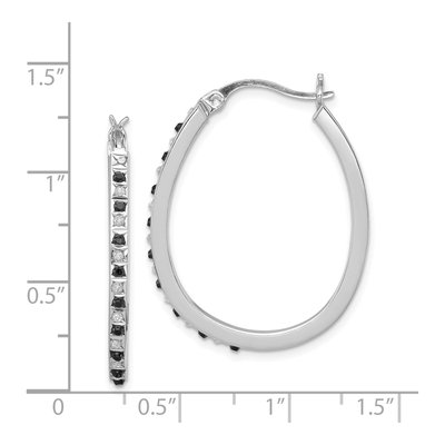 Sterling Silver 31mm Diamond Mystique Hoop Earrings – view 5