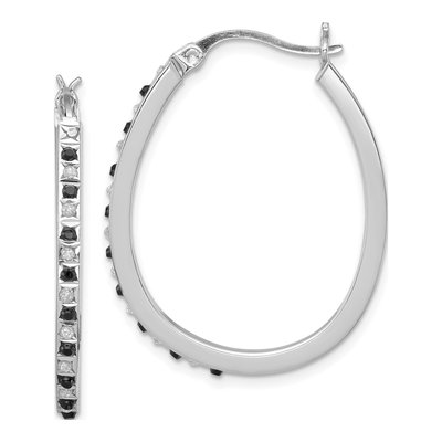 Sterling Silver 31mm Diamond Mystique Hoop Earrings