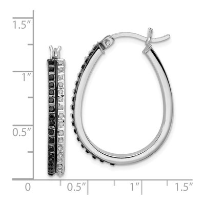 Sterling Silver 32mm Diamond Mystique Hoop Earrings – view 5