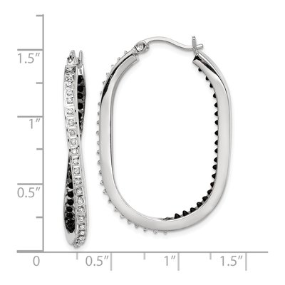 Sterling Silver 37mm Diamond Mystique Hoop Earrings – view 5