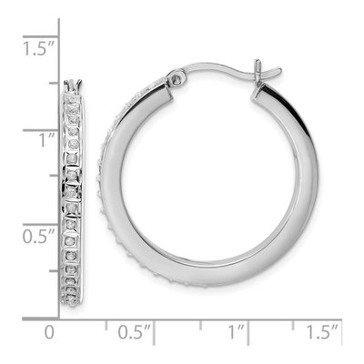 Sterling Silver 30mm Diamond Mystique Hoop Earrings – view 5