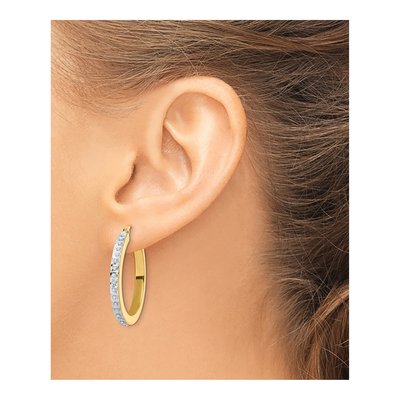 Gold-Plated Sterling Silver 30mm Hoop Earrings – view 4