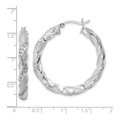 Sterling Silver 38mm Twisted Hoop Earrings – view 5