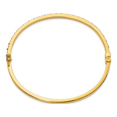 Sterling Silver Diamond & Emerald Hoop Earring Set – view 4