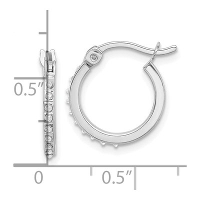 Sterling Silver 15mm Diamond Mystique Hoop Earrings – view 4