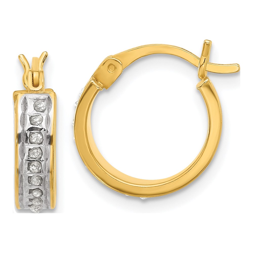 Sterling Silver Gold-Plated Diamond Mystique Hoops