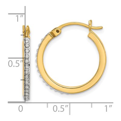 Gold-Plated Sterling Silver 21mm Diamond Mystique Hoop Earrings – view 4