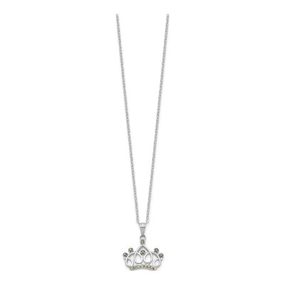 Sterling Silver Diamond Mystique Crown Pendant Necklace – view 2